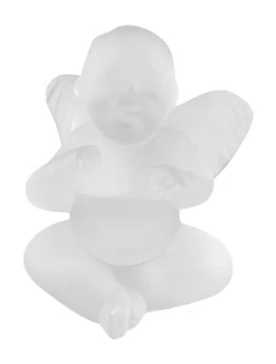 Pre-owned Lalique Crystal Malizioso Cherub Figurine In Clear