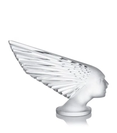 Lalique Crystal Mascot Victoire Sculpture In White