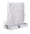 Lalique Crystal Masque De Femme Lamp In White