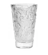 Lalique Crystal Merles Et Raisins Vase In Clear