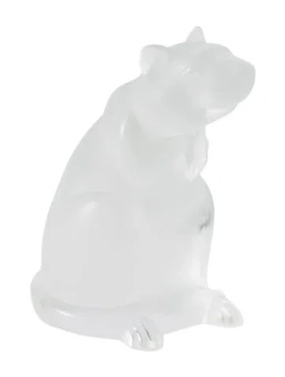 Pre-owned Lalique Crystal Mouse Figurine In Transparent