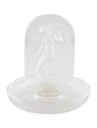 Pre-owned Lalique Crystal Naiade Ring Dish In Clear