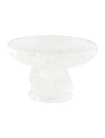 Pre-owned Lalique Crystal Nogent Bord Tazza Candy Dish In Transparent