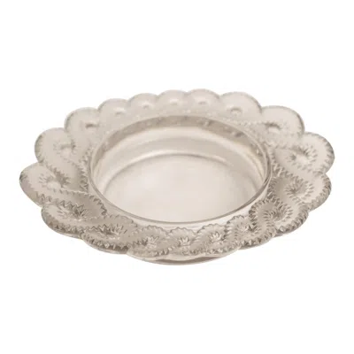 Pre-owned Lalique Crystal Oval "auriac" Dish By  In Sand