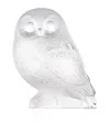 Lalique Shivers Crystal Owl Figure