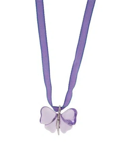 Pre-owned Lalique Crystal Papillon Pendant Necklace, 34.5" In Multi