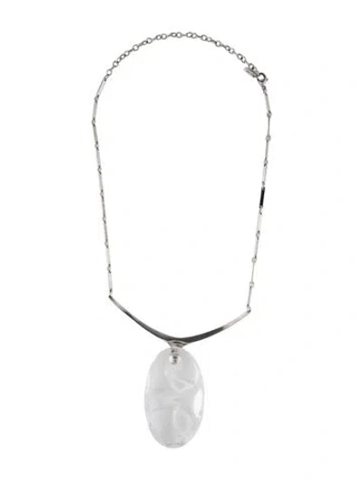 Pre-owned Lalique Crystal Pendant Necklace, 18.75" In Multicolor
