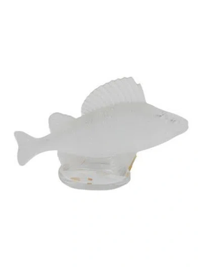 Pre-owned Lalique Crystal Perch Fish Figurine In Clear