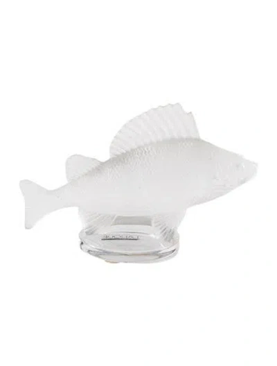 Pre-owned Lalique Crystal Perch Fish Figurine In Clear