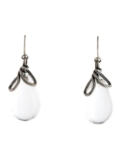 Pre-owned Lalique Crystal Perles De Ronces Drop Earrings In Multicolor