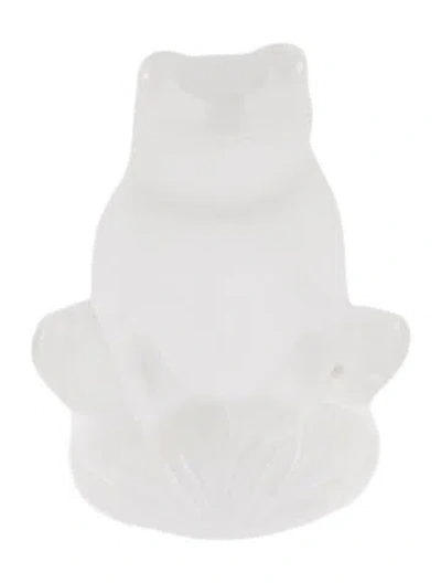 Pre-owned Lalique Crystal Rainette Frog Figurine In Clear