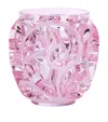 Lalique Crystal Rose Nebula Tourbillons Vase In Pink