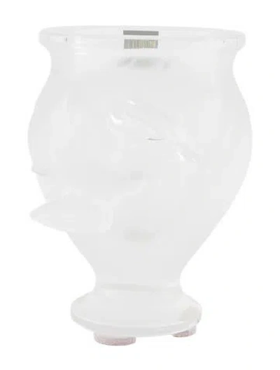 Pre-owned Lalique Crystal Rosine Vase In Clear