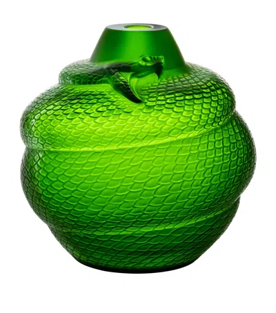 LALIQUE CRYSTAL SERPENT VASE