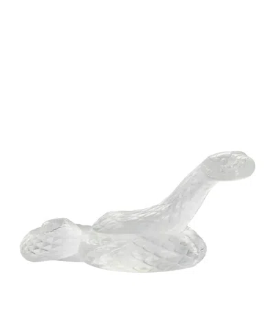 Lalique Crystal Snake Sculpture In Transparent