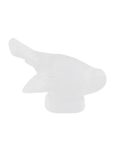 Pre-owned Lalique Crystal Sparrow Head Under Wing Figurine In Transparent