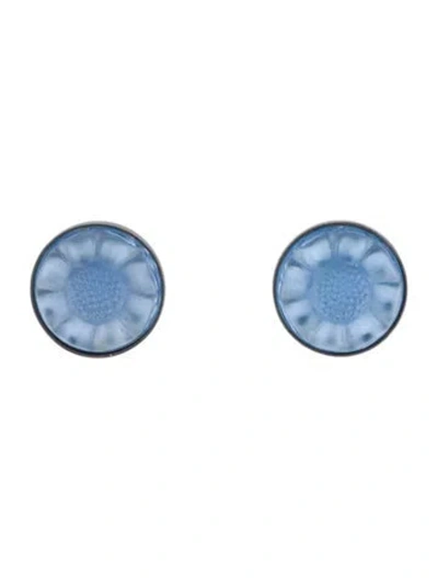 Pre-owned Lalique Crystal Stud Earrings In Multi
