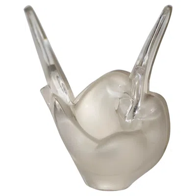 Pre-owned Lalique Crystal "sylvie" Dove In Gray