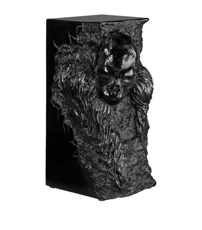 Lalique Crystal Wax-cast Gorilla Sculpture In Black