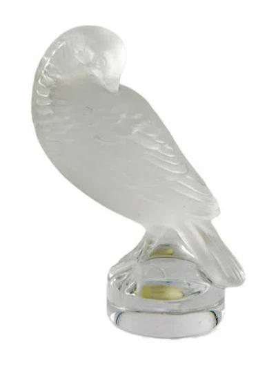 Pre-owned Lalique Crysteal Turtledove Seal In Transparent