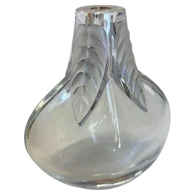 Pre-owned Lalique Cut Crystal "osumi" Art Glass Bud Vase By Marie Claude For  In Transparent
