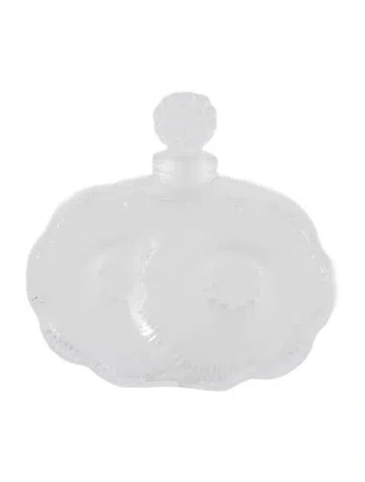 Pre-owned Lalique Deux Fleurs Crystal Perfume Bottle In Transparent