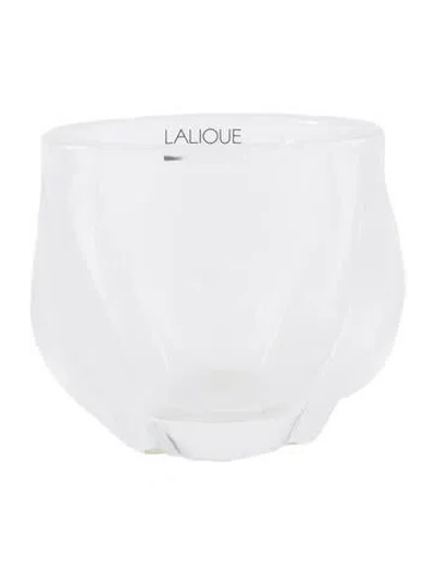 Pre-owned Lalique Deux Tulipes Crystal Vase In Transparent