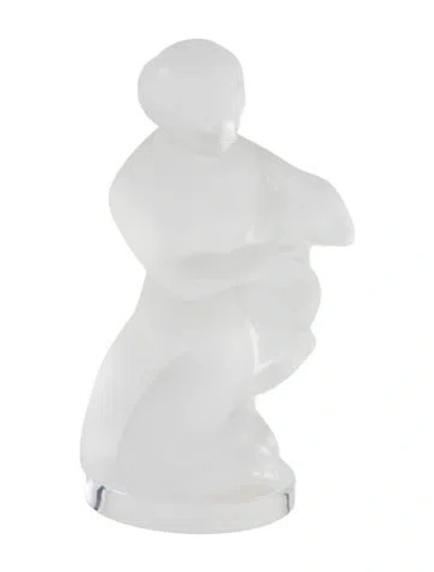 Pre-owned Lalique Diana With Lamb Crystal Figurine In Transparent