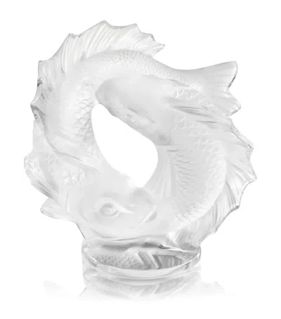 Lalique Small Double Fish Sculpture In Clear