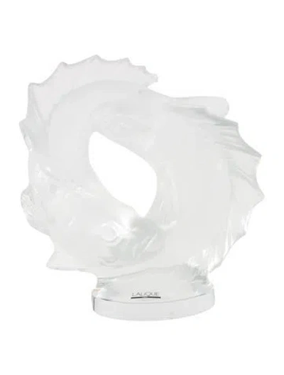 Pre-owned Lalique Double Fish Sculpture In Transparent