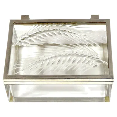 Pre-owned Lalique "épis" Crystal And Silver-plated Table Box, France, Circa 1980s