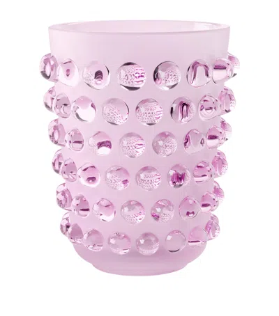 Lalique Extra Large Rose Nebula Mossi Vase In Purple