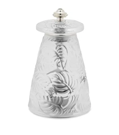 Lalique Feuilles Crystal Pepper Grinder In Clear