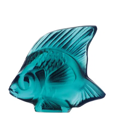 Lalique Fish Sculpture In Blue