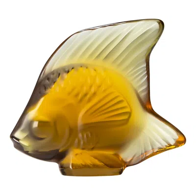 Lalique Fish Sculpture, Canyon Crystal In Brown