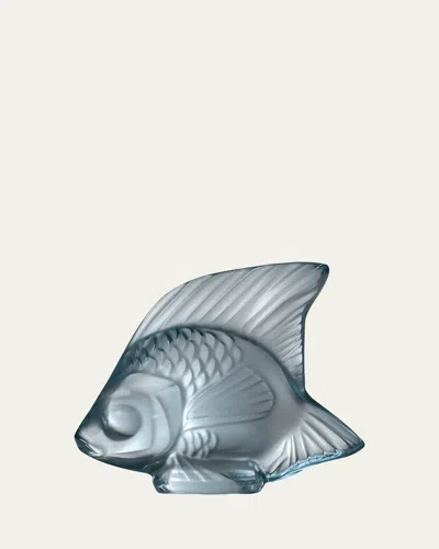 Lalique Crystal Fish Sculpture In Gray