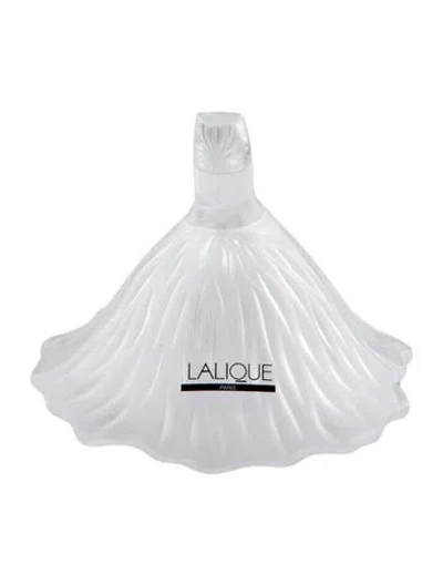 Pre-owned Lalique Fleur Vibration Paperweight In Transparent