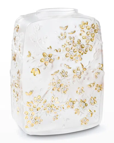 Lalique Fleurs De Cerisier Vase In White