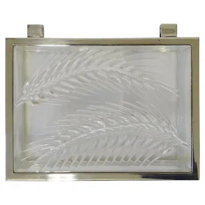 Pre-owned Lalique France 20th Century Epis Wheat Glass Box In Gray