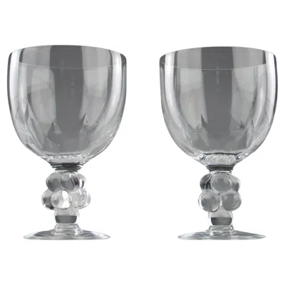 Pre-owned Lalique France, "clos-vougeot" Large And Rare Bourgogne Wine Glasses, 1970s In Gray