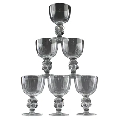 Pre-owned Lalique France, "clos-vougeot" Red Wine Glasses, 1970s