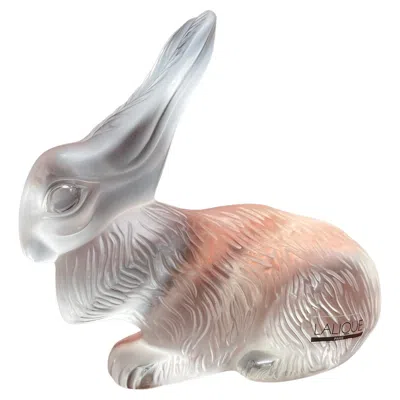 Pre-owned Lalique France Crystal Rabbit ”cesar” Figurine In Gray
