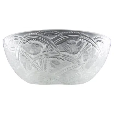 Pre-owned Lalique France, "finches" Bowl, 1980s In Gray