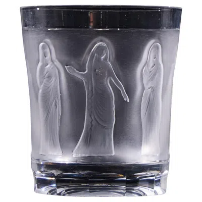 Pre-owned Lalique French Femmes Crystal Whiskey Tumbler Glasse In Gray