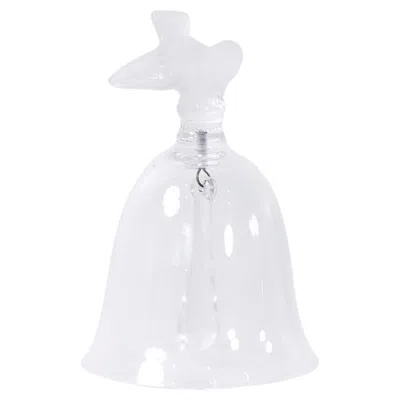 Pre-owned Lalique Frosted Crystal And Glass Bird Bell In Gray