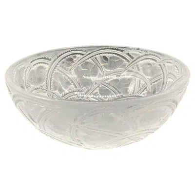 Pre-owned Lalique Frosted Glass "pinsons" Bowl In Gray