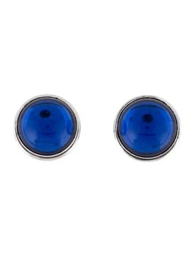 Pre-owned Lalique Glass Cabochon Clip On Earrings In Multi