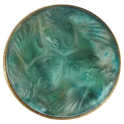 Pre-owned Lalique Glass Fish Brooch In Multi