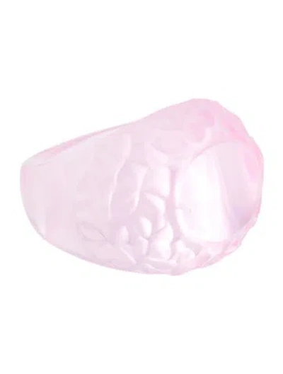 Pre-owned Lalique Glass Floral Cocktail Ring In Multi
