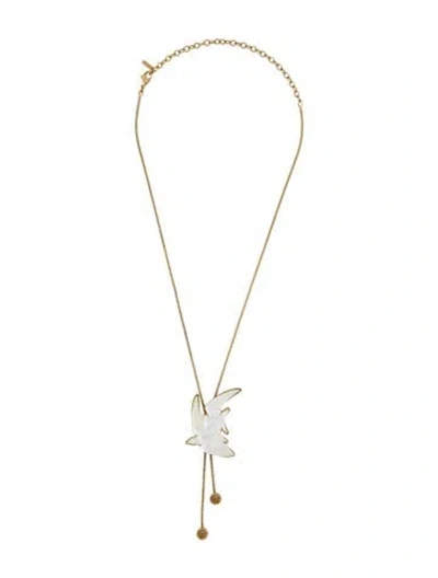Pre-owned Lalique Glass Pendant Necklace, 21.25" In Transparent